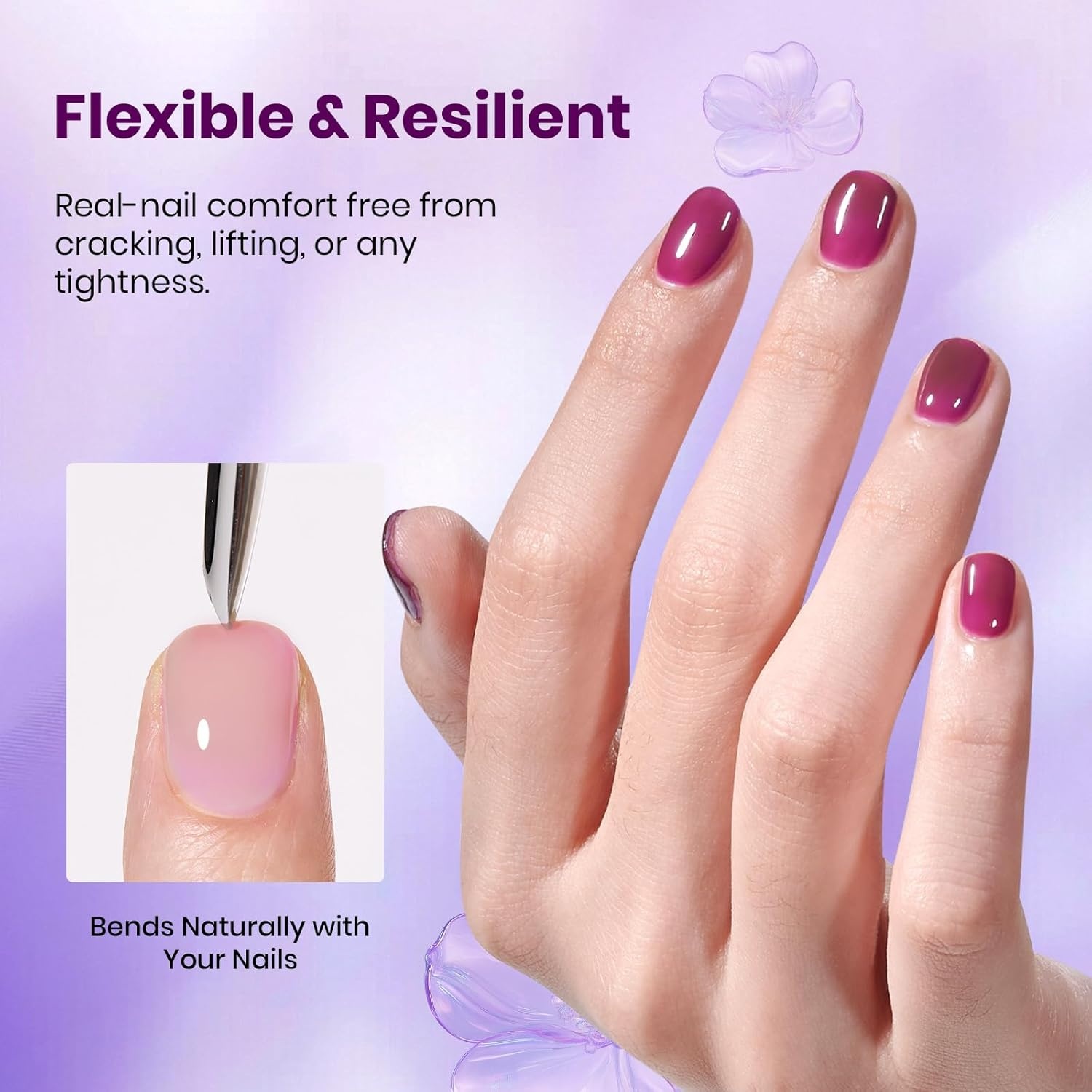image:imageBeetles Rubber Base Gel Nail Polish 6 Colors Nude Gel Polish Pink Peach Neutral Sheer French Tips Base Colors for Nails Flexible U V LED Soak Off for DIY Home Manicure Nail GiftsClear Rubber Base Gel Nail Polish Set