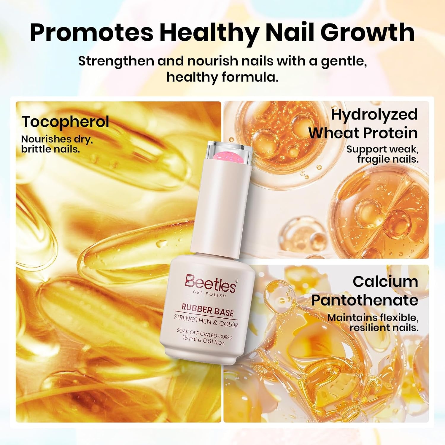 image:imageBeetles Rubber Base Gel Nail Polish 6 Colors Nude Gel Polish Pink Peach Neutral Sheer French Tips Base Colors for Nails Flexible U V LED Soak Off for DIY Home Manicure Nail GiftsClear 6 PCS Rubber Base Gel