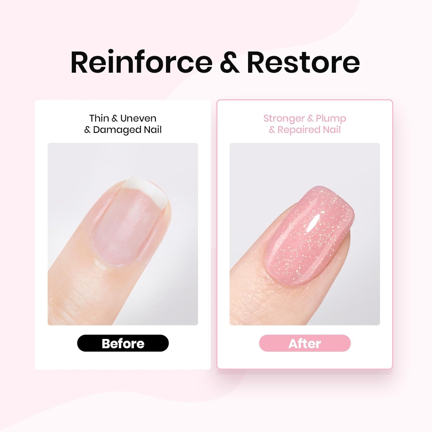 image:imageBeetles Rubber Base Gel Nail Polish 6 Colors Nude Gel Polish Pink Peach Neutral Sheer French Tips Base Colors for Nails Flexible U V LED Soak Off for DIY Home Manicure Nail GiftsRubber Base Stardust Whisper 6Pcs