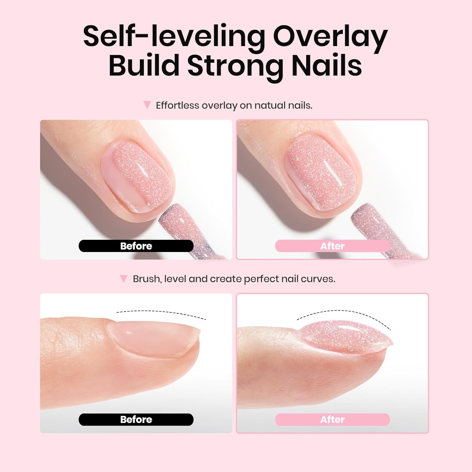 image:imageBeetles Rubber Base Gel Nail Polish 6 Colors Nude Gel Polish Pink Peach Neutral Sheer French Tips Base Colors for Nails Flexible U V LED Soak Off for DIY Home Manicure Nail GiftsHushed Radiance