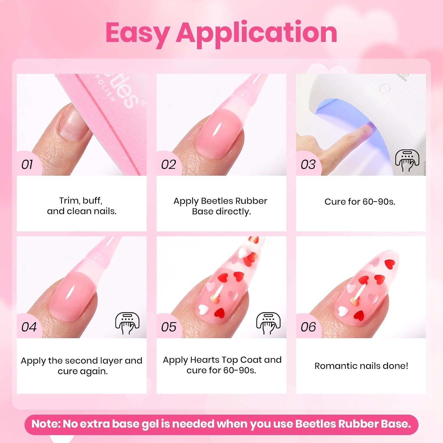 image:imageBeetles Rubber Base Gel Nail Polish 6 Colors Nude Gel Polish Pink Peach Neutral Sheer French Tips Base Colors for Nails Flexible U V LED Soak Off for DIY Home Manicure Nail Gifts01Clear 2 PCS Color Builder BaseGlitter Top Coat