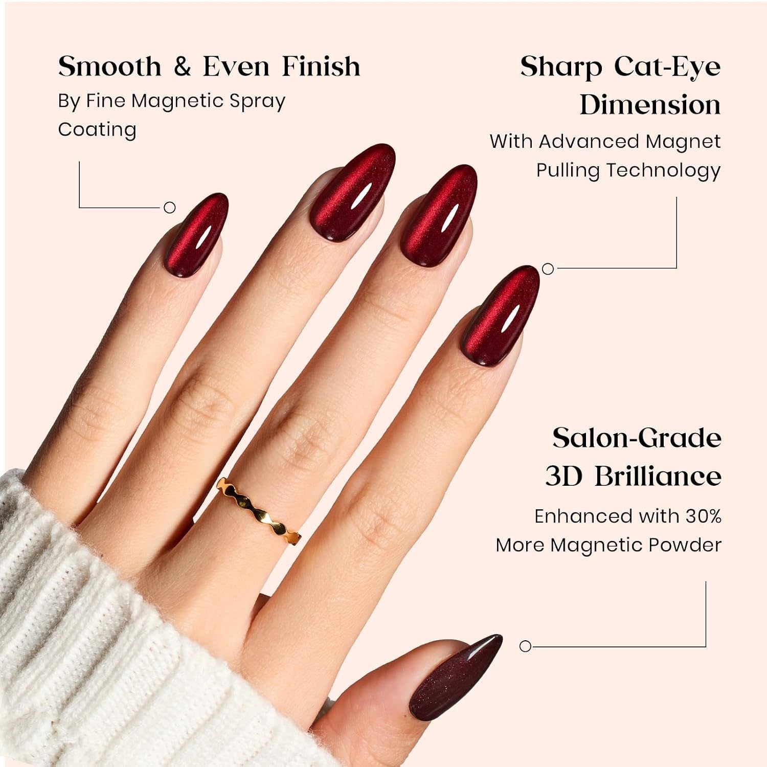 image:imageBeetles X Press Cat Eye Nails  Bubble Aurora  7 Colors Medium Almond Press On Nails  16 Sizes 224 Pcs Natural Salon Quality Soft Nail Gel Art DIY For Women3M MediumCat Eye Enchanted Aurora Kit