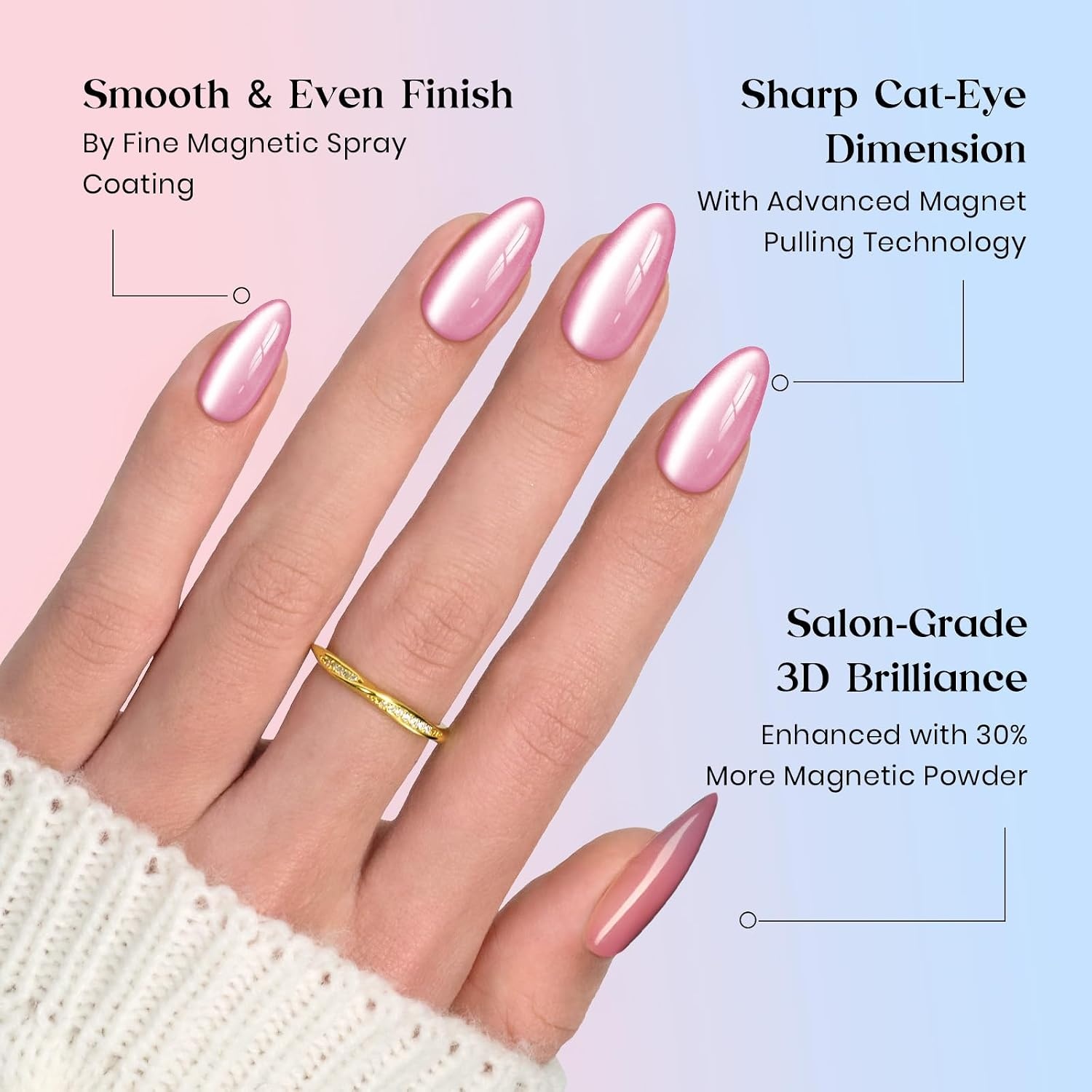 image:imageBeetles X Press Cat Eye Nails  Bubble Aurora  7 Colors Medium Almond Press On Nails  16 Sizes 224 Pcs Natural Salon Quality Soft Nail Gel Art DIY For Women1M AlmondCat Eye Bubble Aurora Kit