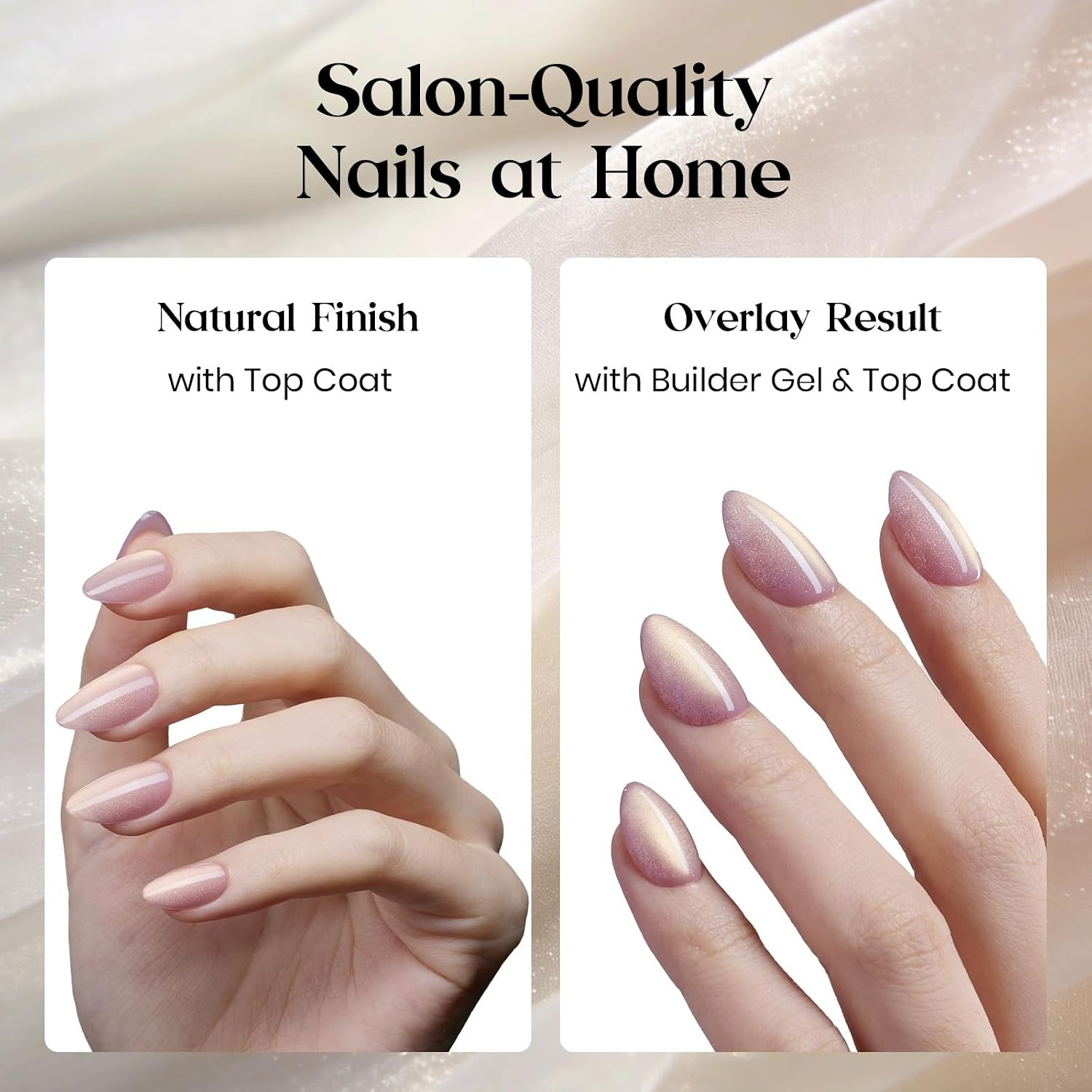 image:imageBeetles X Press Cat Eye Nails  Bubble Aurora  7 Colors Medium Almond Press On Nails  16 Sizes 224 Pcs Natural Salon Quality Soft Nail Gel Art DIY For WomenD  Short Almond  Motion Rose Glow