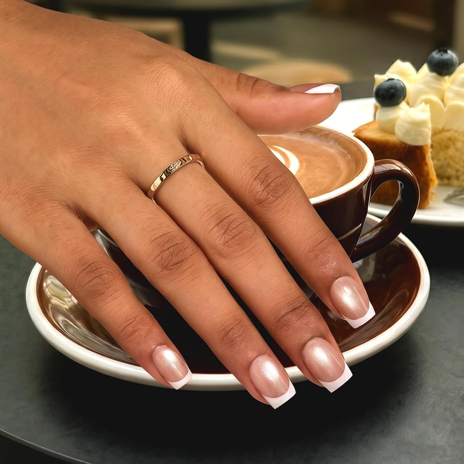 image:imageBeetles X Press Cat Eye Nails  Bubble Aurora  7 Colors Medium Almond Press On Nails  16 Sizes 224 Pcs Natural Salon Quality Soft Nail Gel Art DIY For Women006Short Square  Glassy Amber French