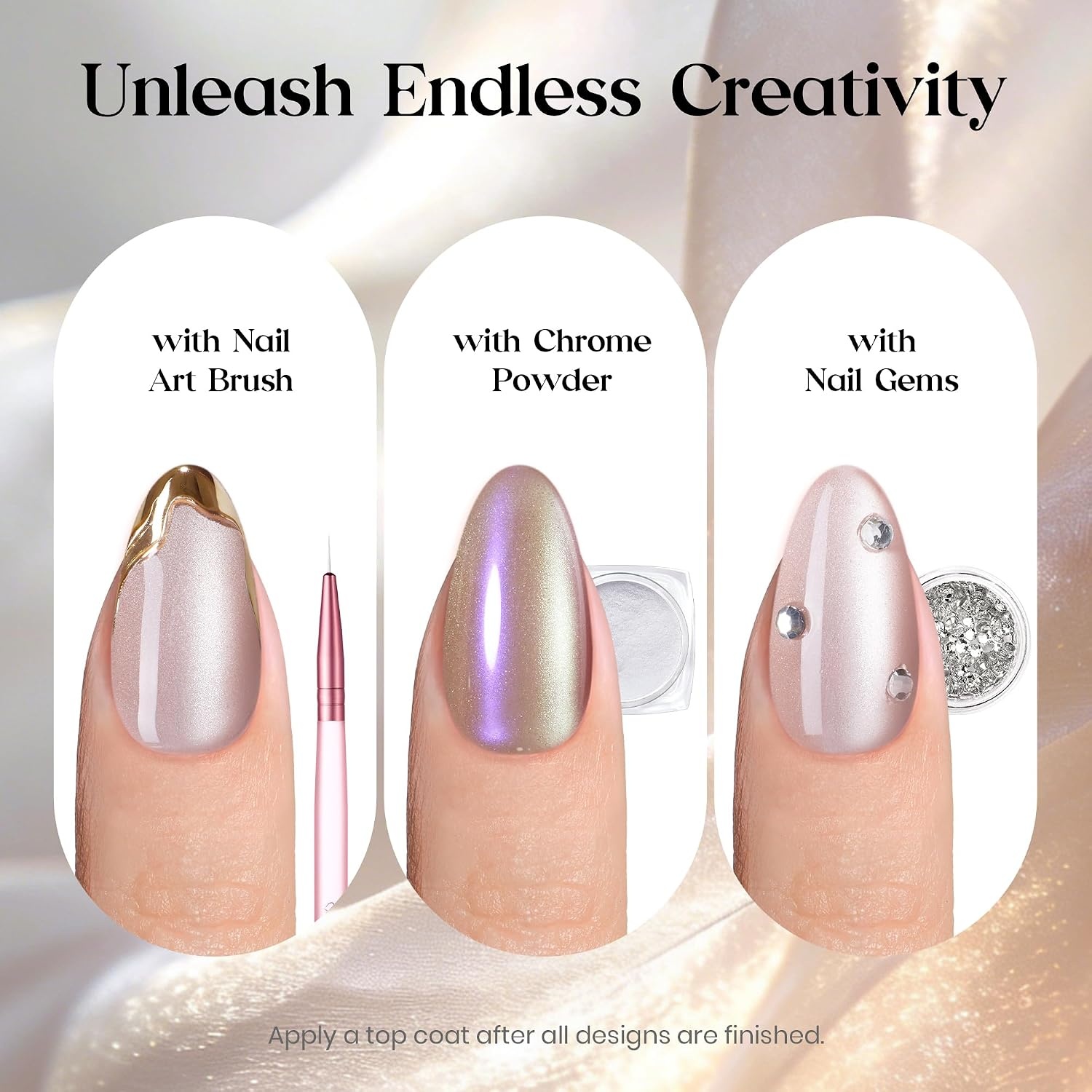 image:imageBeetles X Press Cat Eye Nails Bubble Aurora 7 Colors Medium Almond Press On Nails 16 Sizes 224 Pcs Natural Salon Quality Soft Nail Gel Art DIY For WomenB Short Almond Motion Honey Glow