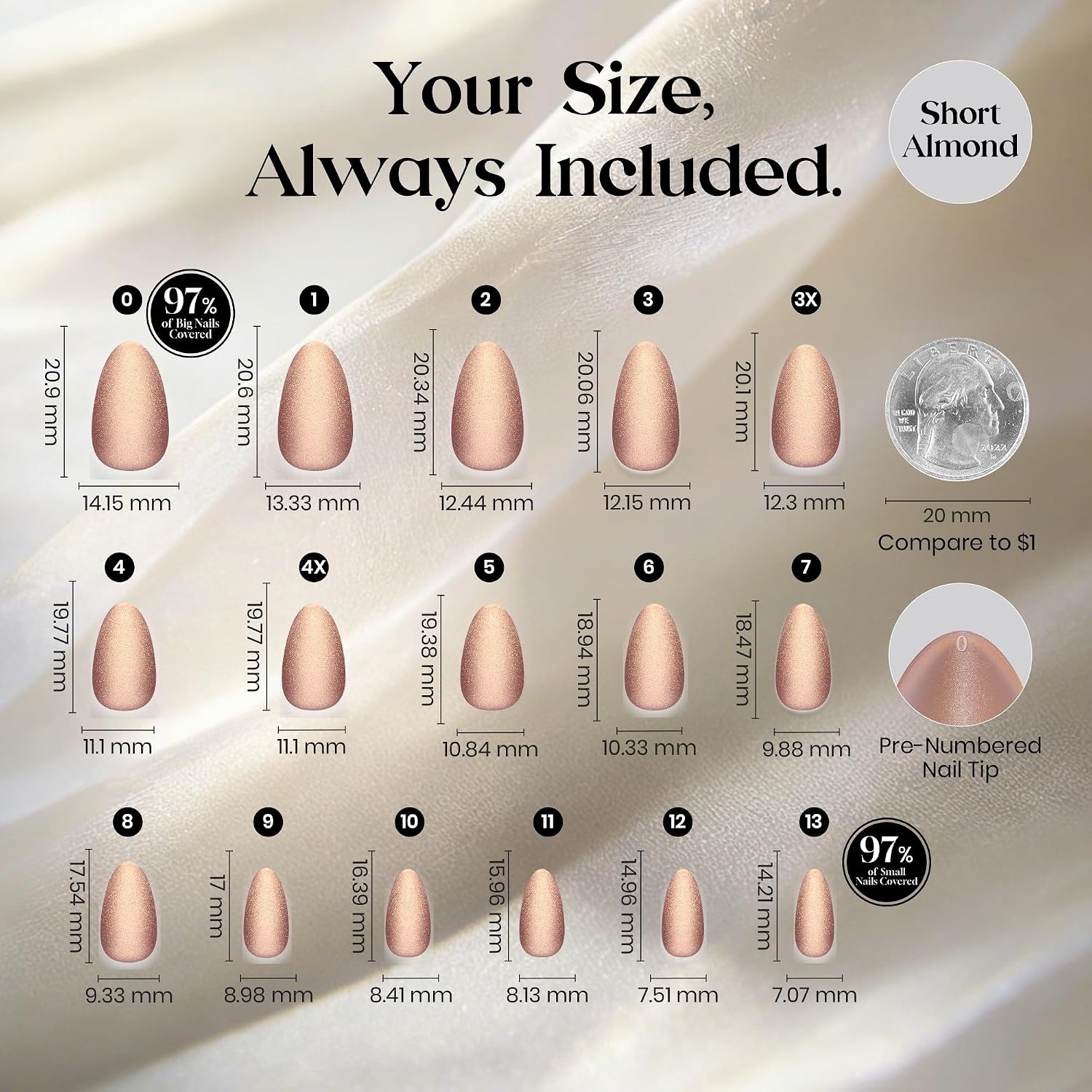 image:imageBeetles X Press Cat Eye Nails Bubble Aurora 7 Colors Medium Almond Press On Nails 16 Sizes 224 Pcs Natural Salon Quality Soft Nail Gel Art DIY For WomenC Short Almond Motion Honey Glow