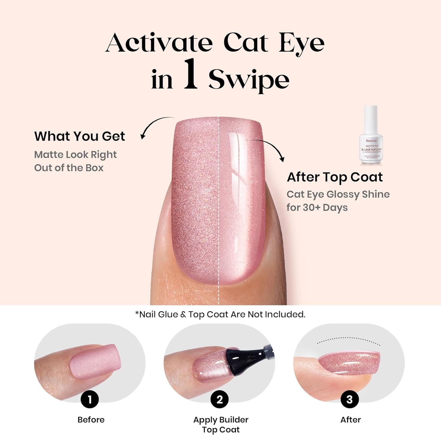 image:imageBeetles X Press Cat Eye Nails  Bubble Aurora  7 Colors Medium Almond Press On Nails  16 Sizes 224 Pcs Natural Salon Quality Soft Nail Gel Art DIY For Women04M MediumCat Eye Midnight Aurora