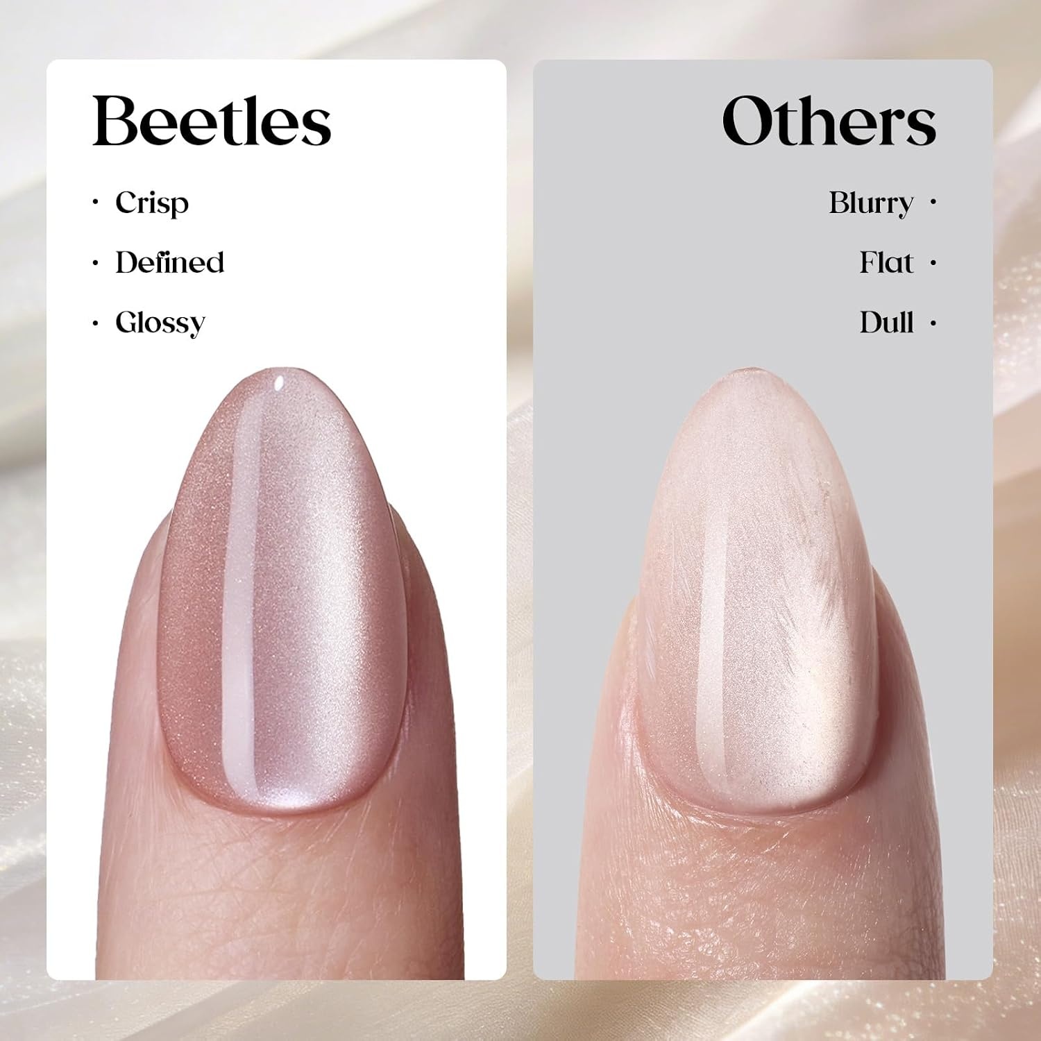 image:imageBeetles X Press Cat Eye Nails  Bubble Aurora  7 Colors Medium Almond Press On Nails  16 Sizes 224 Pcs Natural Salon Quality Soft Nail Gel Art DIY For WomenD  Short Almond  Motion Rose Glow