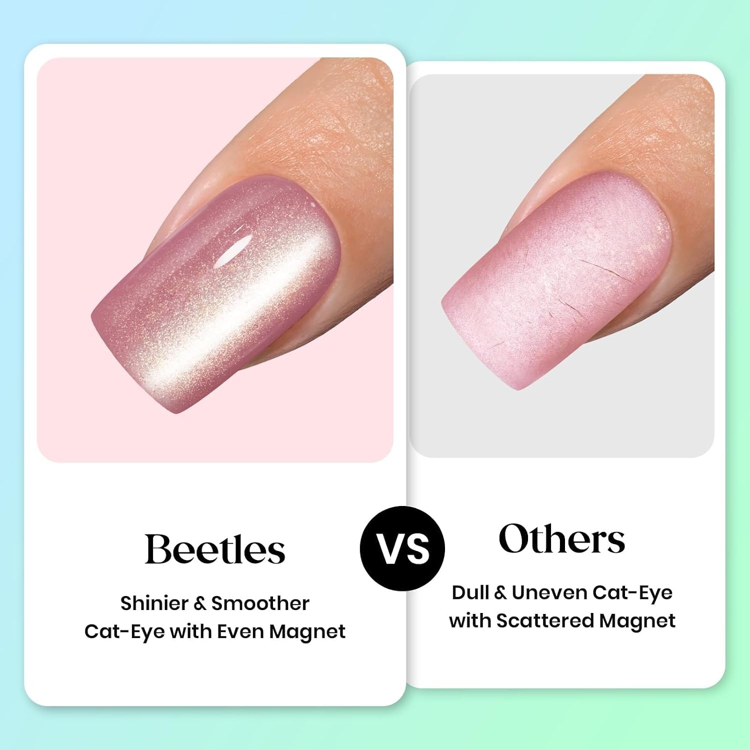 image:imageBeetles X Press Cat Eye Nails  Bubble Aurora  7 Colors Medium Almond Press On Nails  16 Sizes 224 Pcs Natural Salon Quality Soft Nail Gel Art DIY For Women01S AlmondCat Eye Soda Aurora