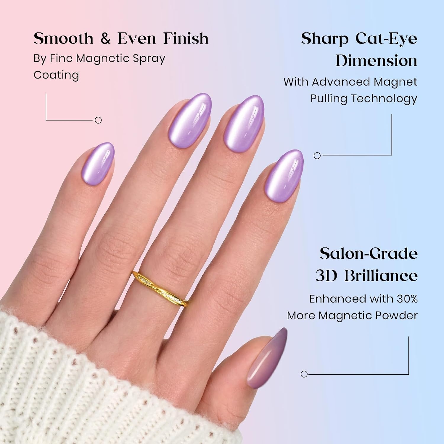 image:imageBeetles X Press Cat Eye Nails  Bubble Aurora  7 Colors Medium Almond Press On Nails  16 Sizes 224 Pcs Natural Salon Quality Soft Nail Gel Art DIY For Women1S AlmondCat Eye Soda Aurora Kit
