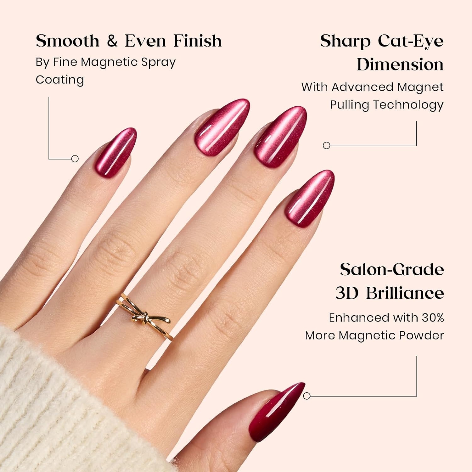 image:imageBeetles X Press Cat Eye Nails  Bubble Aurora  7 Colors Medium Almond Press On Nails  16 Sizes 224 Pcs Natural Salon Quality Soft Nail Gel Art DIY For Women4M MediumCat Eye Midnight Aurora Kit