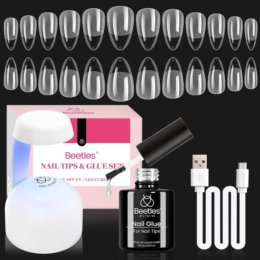 image:imageBeetles 2Pcs 15ml HemaFree Nail Glue Gel for Acrylic Nail Tips amp Clear Press On Nails TPO Free Super Strong U V Nail Glue for Nail Extensions DIY Long Lasting Nail Gel Kit Gift for Women09Almond Short 504pcs Etch X Nail Kit