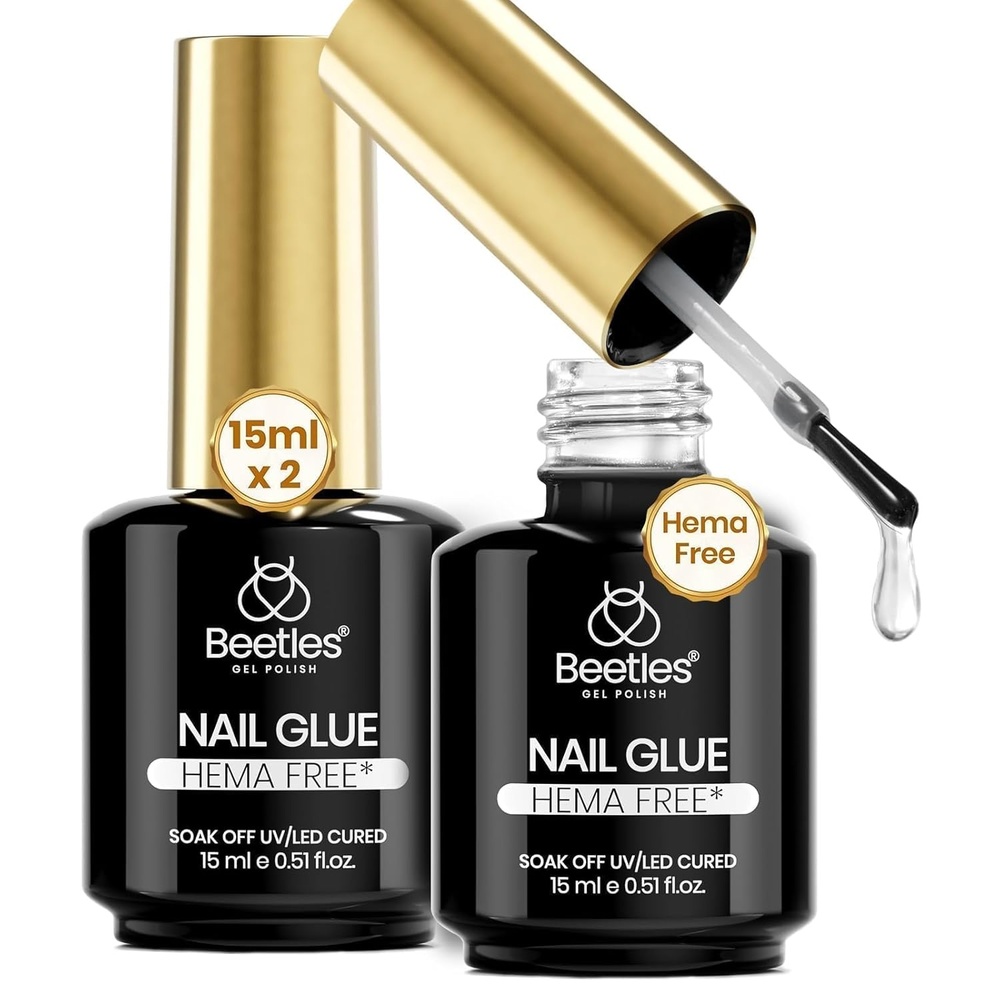 image:imageBeetles 2Pcs 15ml HemaFree Nail Glue Gel for Acrylic Nail Tips amp Clear Press On Nails TPO Free Super Strong U V Nail Glue for Nail Extensions DIY Long Lasting Nail Gel Kit Gift for Women01 2PCS 15ml HEMAFree Nail Glue