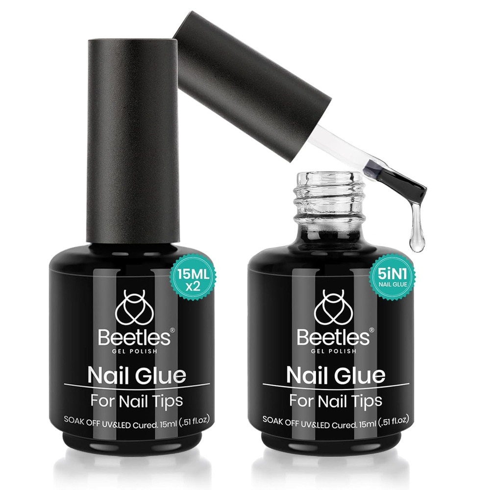 image:imageBeetles 2Pcs 15ml HemaFree Nail Glue Gel for Acrylic Nail Tips amp Clear Press On Nails TPO Free Super Strong U V Nail Glue for Nail Extensions DIY Long Lasting Nail Gel Kit Gift for Women72 2PCS 5 in 1 Nail Glue