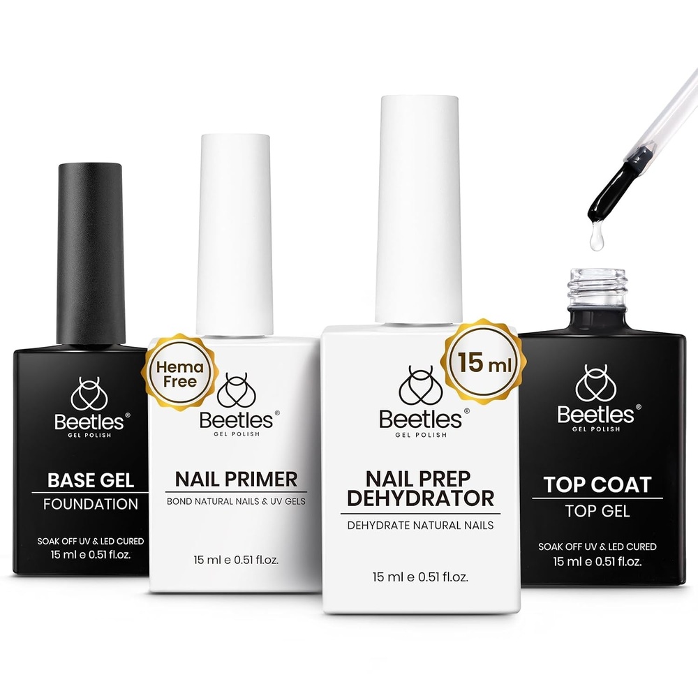 image:imageBeetles 3D Gel Nail Art 1Pcs 15ml Sculpting Gel 3 in 1 Clear No Wipe Nail Polish Rhinestone Art Glue for Nail Gems Diamond Jewelry U V LED Lamp Needed DIY Home Salon Nails Gifts for WomenClear Base  Top Coat with Dehydrator  Primer