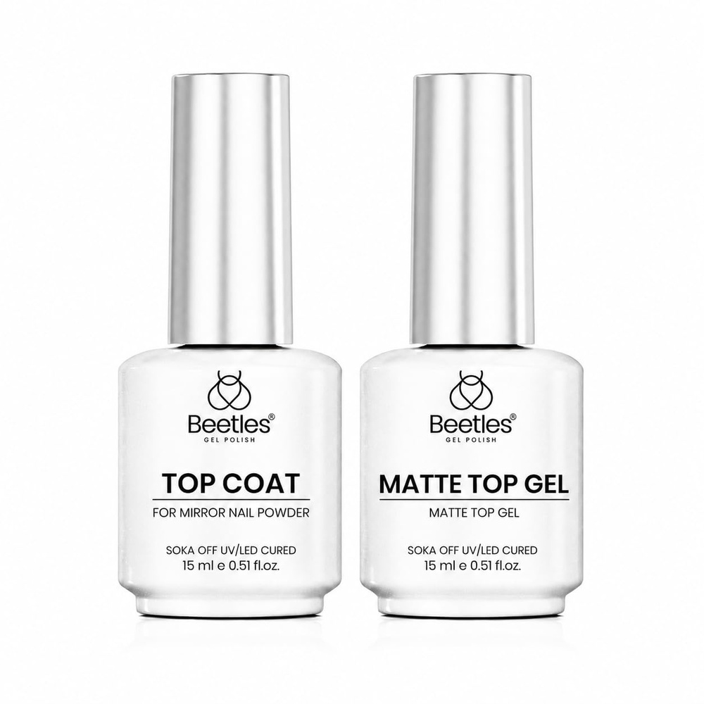 image:imageBeetles 3D Gel Nail Art 1Pcs 15ml Sculpting Gel 3 in 1 Clear No Wipe Nail Polish Rhinestone Art Glue for Nail Gems Diamond Jewelry U V LED Lamp Needed DIY Home Salon Nails Gifts for WomenClear Chrome Top Coat Kit