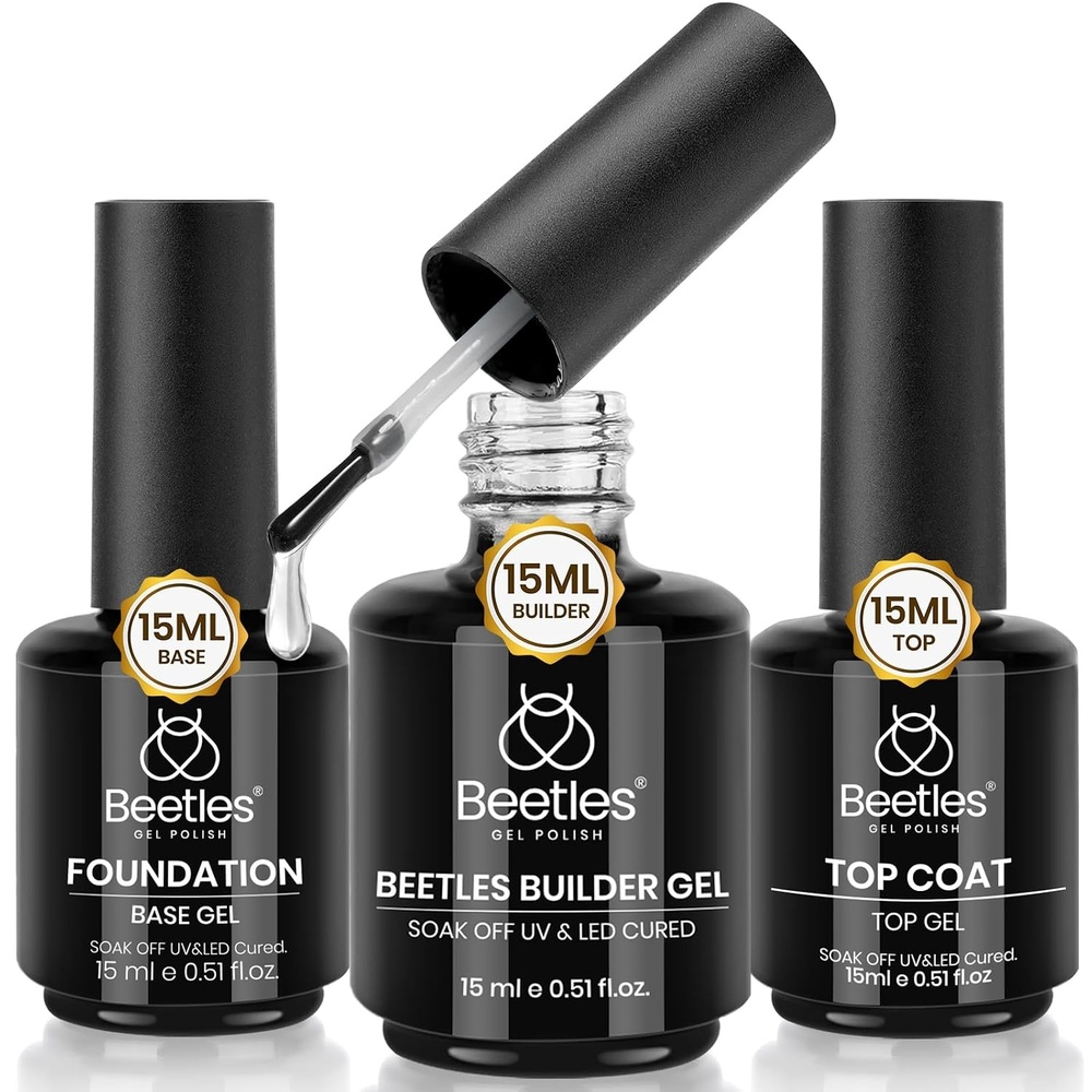 image:imageBeetles 3D Gel Nail Art 1Pcs 15ml Sculpting Gel 3 in 1 Clear No Wipe Nail Polish Rhinestone Art Glue for Nail Gems Diamond Jewelry U V LED Lamp Needed DIY Home Salon Nails Gifts for WomenClear Builder Nail Gel  Base Top Coat
