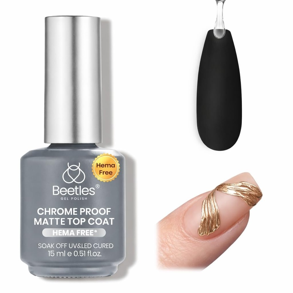 image:imageBeetles 3D Gel Nail Art 1Pcs 15ml Sculpting Gel 3 in 1 Clear No Wipe Nail Polish Rhinestone Art Glue for Nail Gems Diamond Jewelry U V LED Lamp Needed DIY Home Salon Nails Gifts for WomenClear Chrome Proof Matte Top Coat