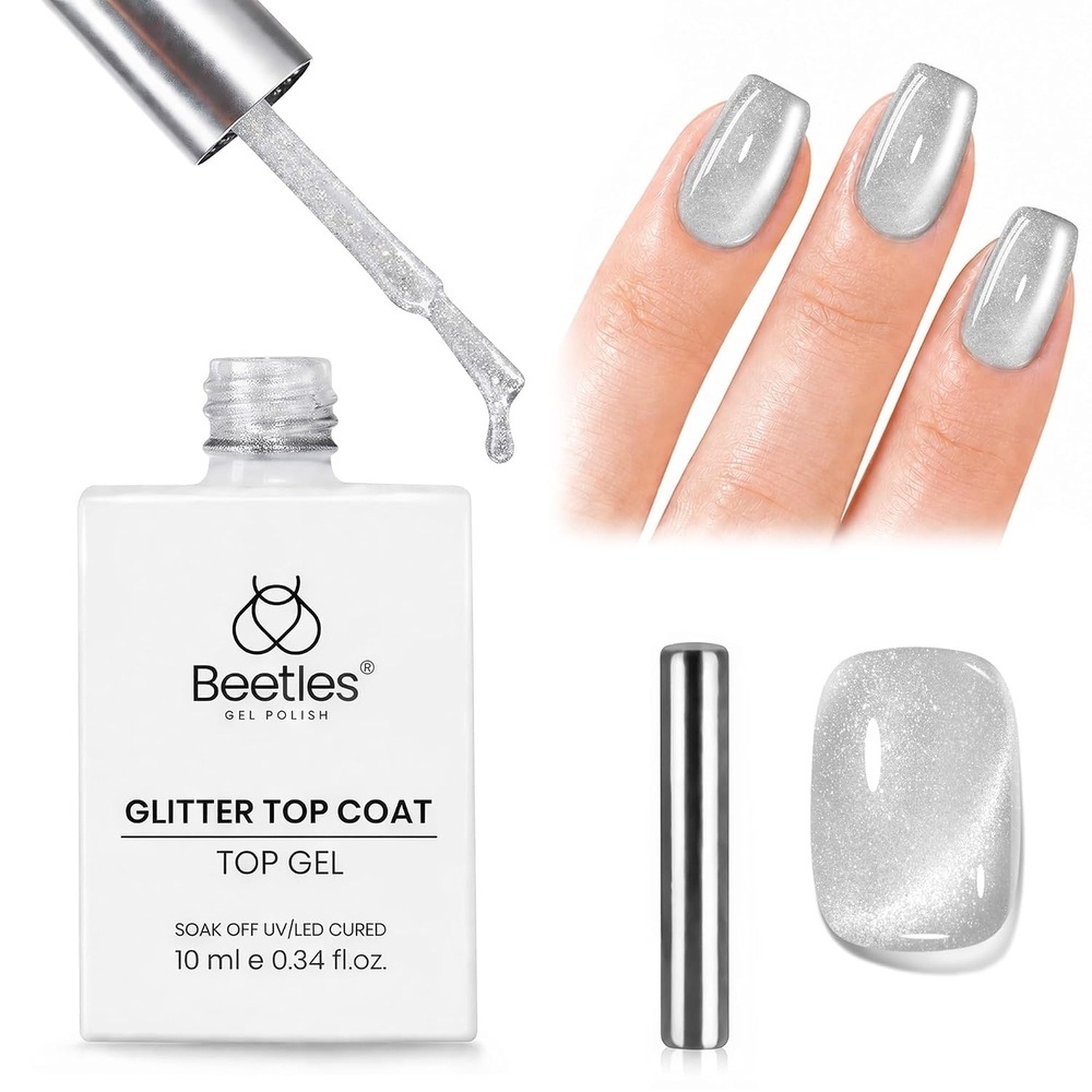 image:imageBeetles 3D Gel Nail Art 1Pcs 15ml Sculpting Gel 3 in 1 Clear No Wipe Nail Polish Rhinestone Art Glue for Nail Gems Diamond Jewelry U V LED Lamp Needed DIY Home Salon Nails Gifts for WomenCat Eye Gel Top Coat