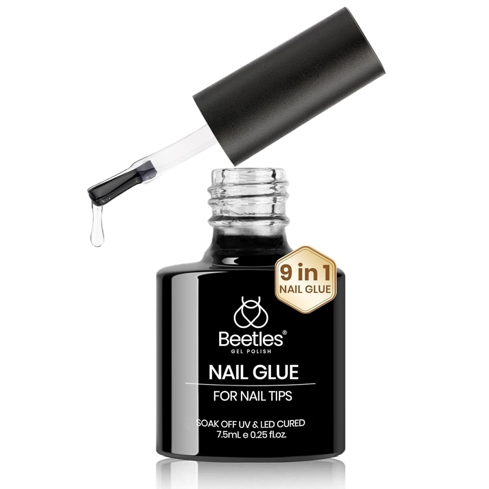 image:imageBeetles 9 in 1 Nail Glue Gel for Nail Tips and Clear Acrylic Nails Long Lasting Curing Needed UV Extension Glue for False Nail Tips and Press on Nails Summer Nail Art01 9 in 1 Nail Glue Gel