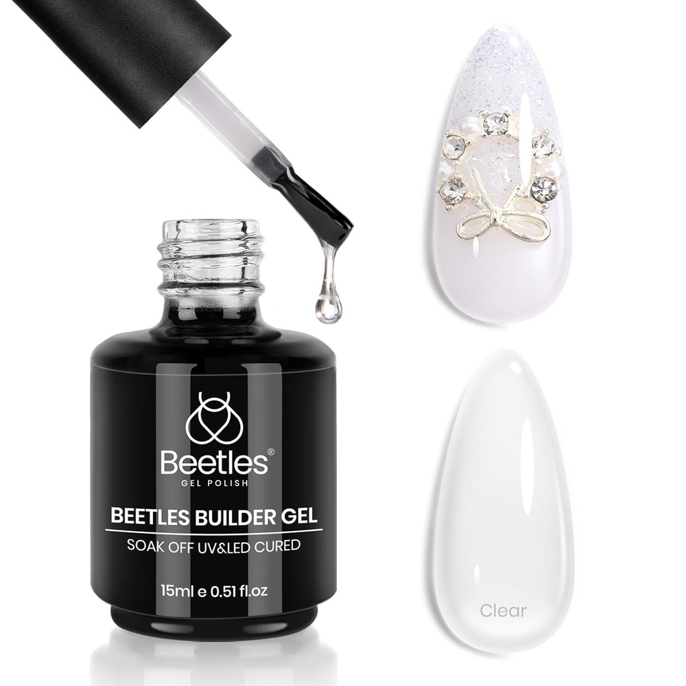 image:imageBeetles Builder Gel Nail Kit HEMAFREEampTPO FREEMuted Bloom 6 Colors Jelly Pink Glitter Building Gel8 in 1 Strengthening Building Instant Apex amp Extension for Beginner DIY SalonUV LED Lamp NeedClear
