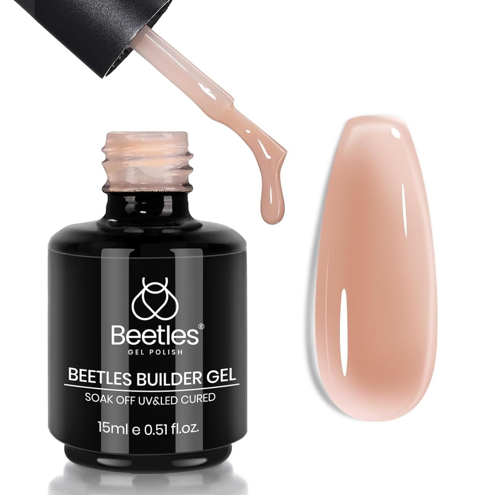 image:imageBeetles Builder Gel for Nails8 in 1 Natural Nude Translucent Color Thickening Strengthening Building Instant ApexBeginnerFriendly DIY Salon at Home UV amp LED Lamp Cured NeededA6Jelly Brown