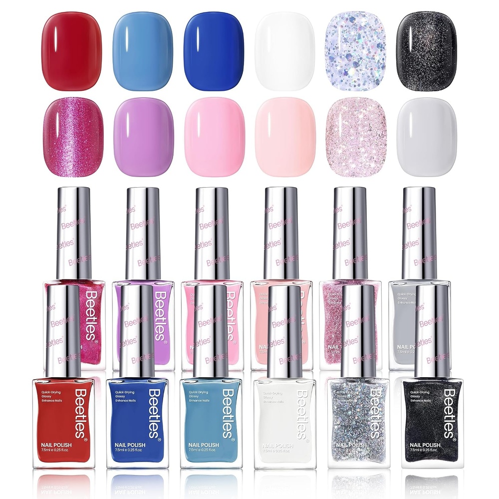 image:imageBeetles Cocktails Neon Nail Polish Set 12 Colors Quick Dry Regular Polish Kit Hot Pink Green Blue Yellow Red Spring Gift for WomenWhimsical Wonderland