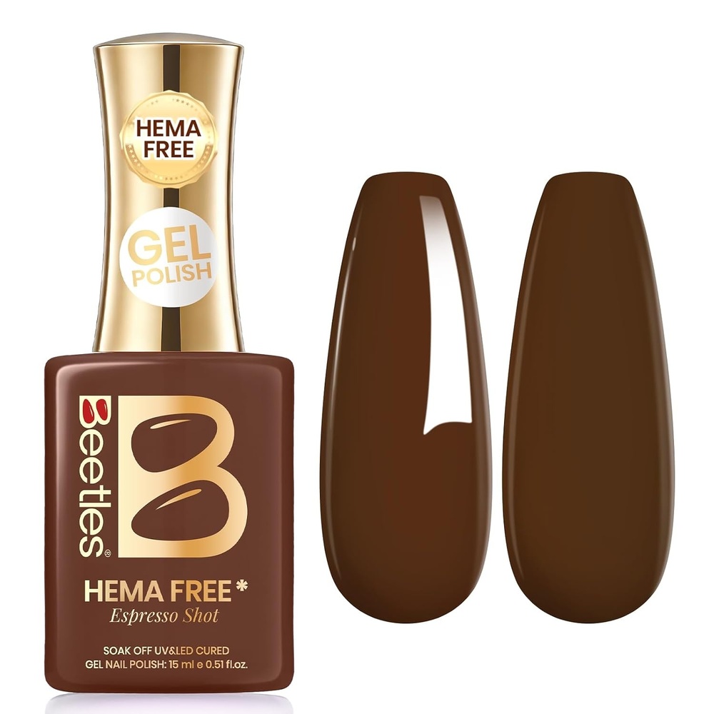 image:imageBeetles French Tip Gel Polish  Ink Snow Twins with Base Coat Top Coat 2 Colors HEMAFree Black amp White Gel Nail Polish Set Soak Off UV LED French Nail Kit Summer Nails for Beginner amp ProfessionalEspresso Shot