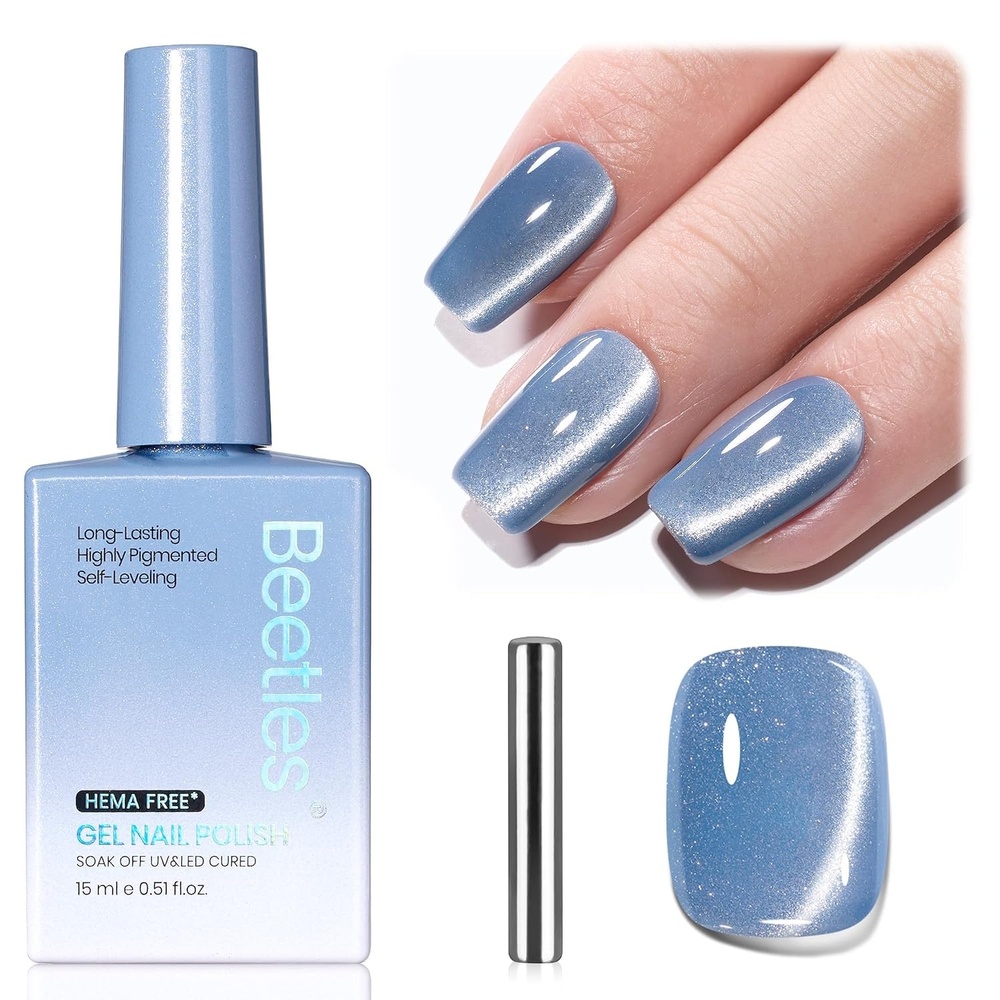 image:imageBeetles French Tip Gel Polish Set  Summer White Pink Gel Nail Polish Set 15ML Full Size Soak Off UV LED with 2 Styles Classic French Nail Art Sticker Sheets Manicure DIY Home Salon Gifts for WomenD  Velvet Blue  Glacial Sigh