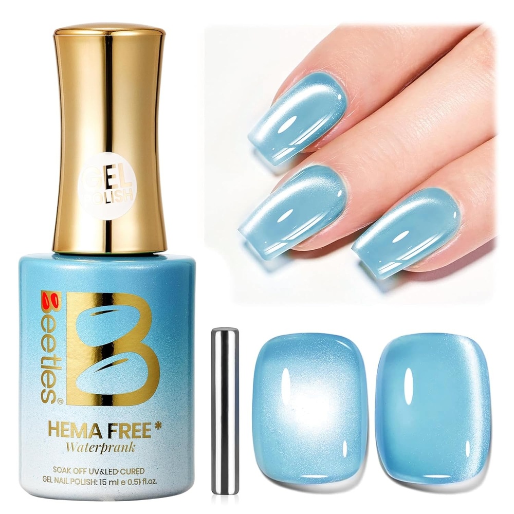 image:imageBeetles French Tip Gel Polish Set  Summer White Pink Gel Nail Polish Set 15ML Full Size Soak Off UV LED with 2 Styles Classic French Nail Art Sticker Sheets Manicure DIY Home Salon Gifts for WomenD  Velvet Blue  Waterprank Pixie