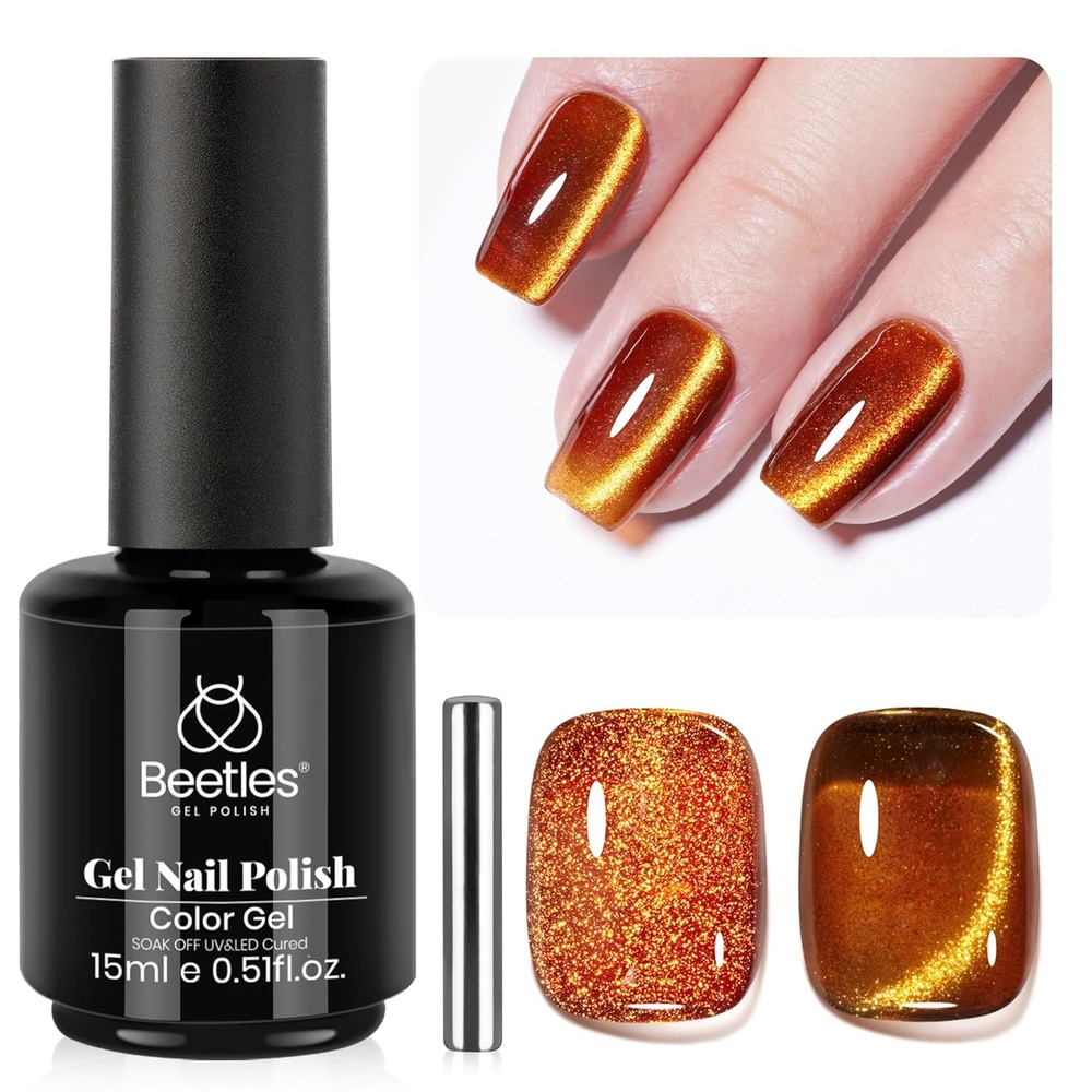 image:imageBeetles French Tip Gel Polish Set  Summer White Pink Gel Nail Polish Set 15ML Full Size Soak Off UV LED with 2 Styles Classic French Nail Art Sticker Sheets Manicure DIY Home Salon Gifts for WomenI  Velvet Brown  Amber Glint
