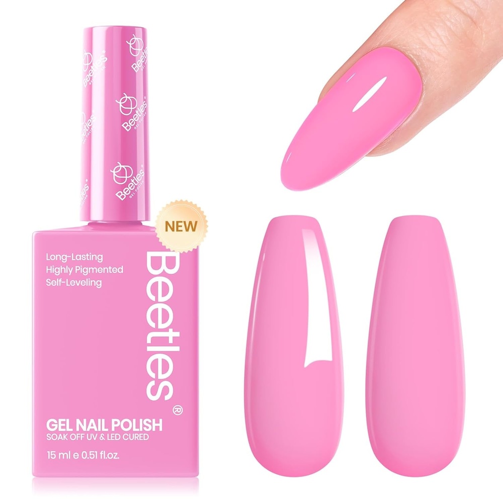image:imageBeetles Hot Pink Gel Polish  Blush Popper 15ML Full Size051Fl Oz HEMAFree Neon Pink Gel Nail Polish Soak Off UV LED Lamp Bright Summer Nails Art Manicure Salon DIY Neon NailsB  Creme Pink  First Crush