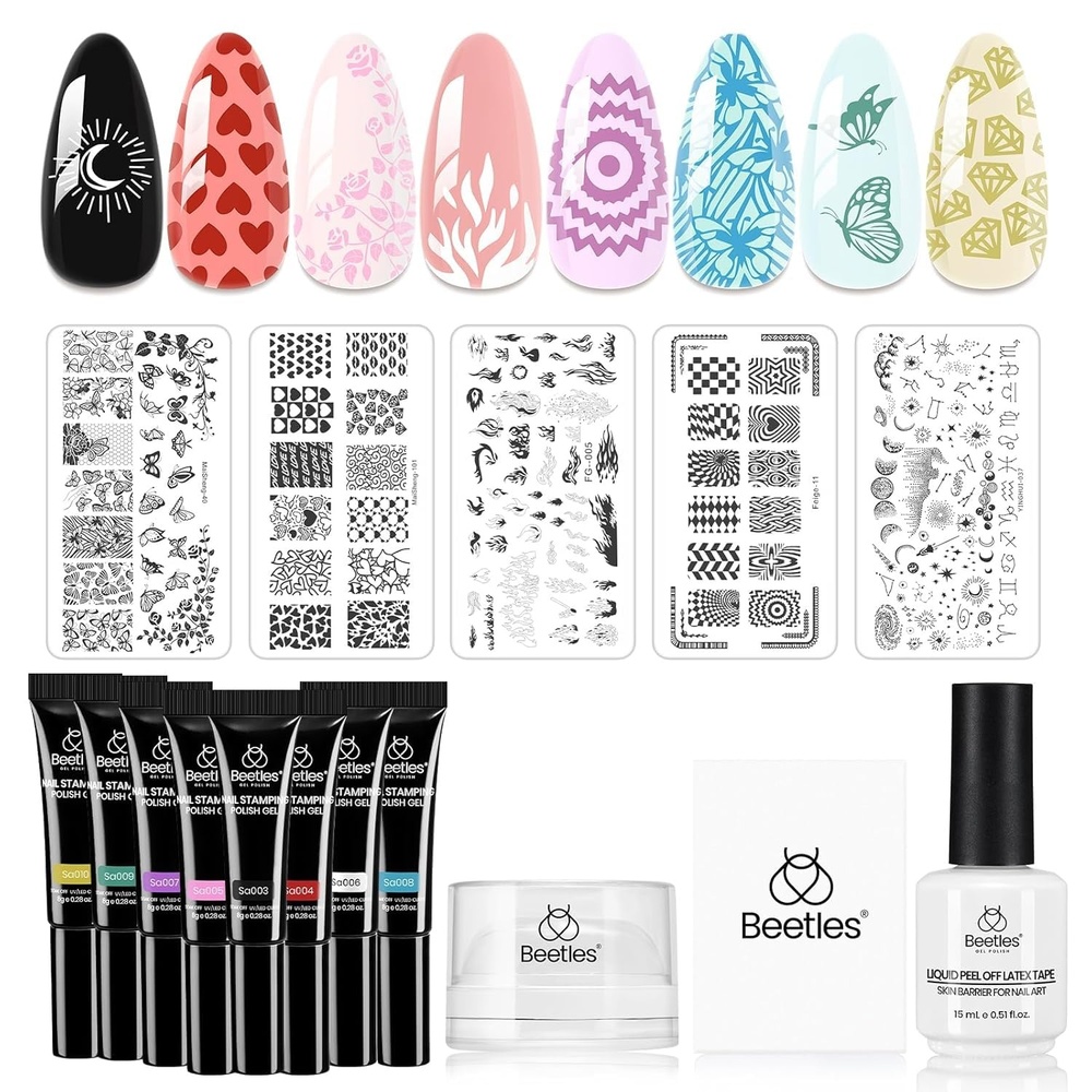 image:imageBeetles Metallic Gel Nail Polish Liner Set Silver Bronze Gold 2pcs Gel Liner Nail Art Chrome 3D HighGloss Effect for Nails Paint Design with Thin Brush DIY French Manicure Curing Requires at HomePalette Playbox
