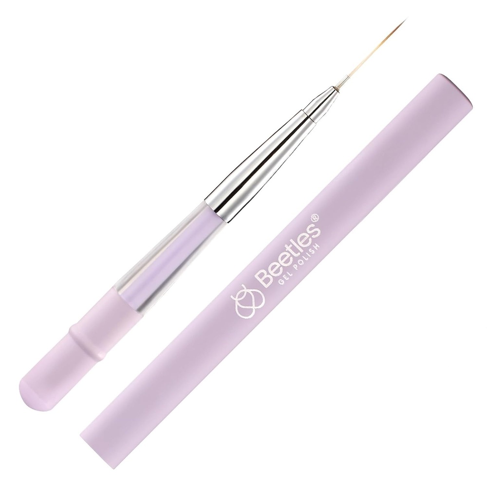 image:imageBeetles Nail Art Brushes 1pcs Liner Brush Size 15mm Painting Art Design Manicure Pen Detachable Handle and Protect Cap Professional Nail Tools for Lines Details Fine DrawingLiner Nail Brush Purple