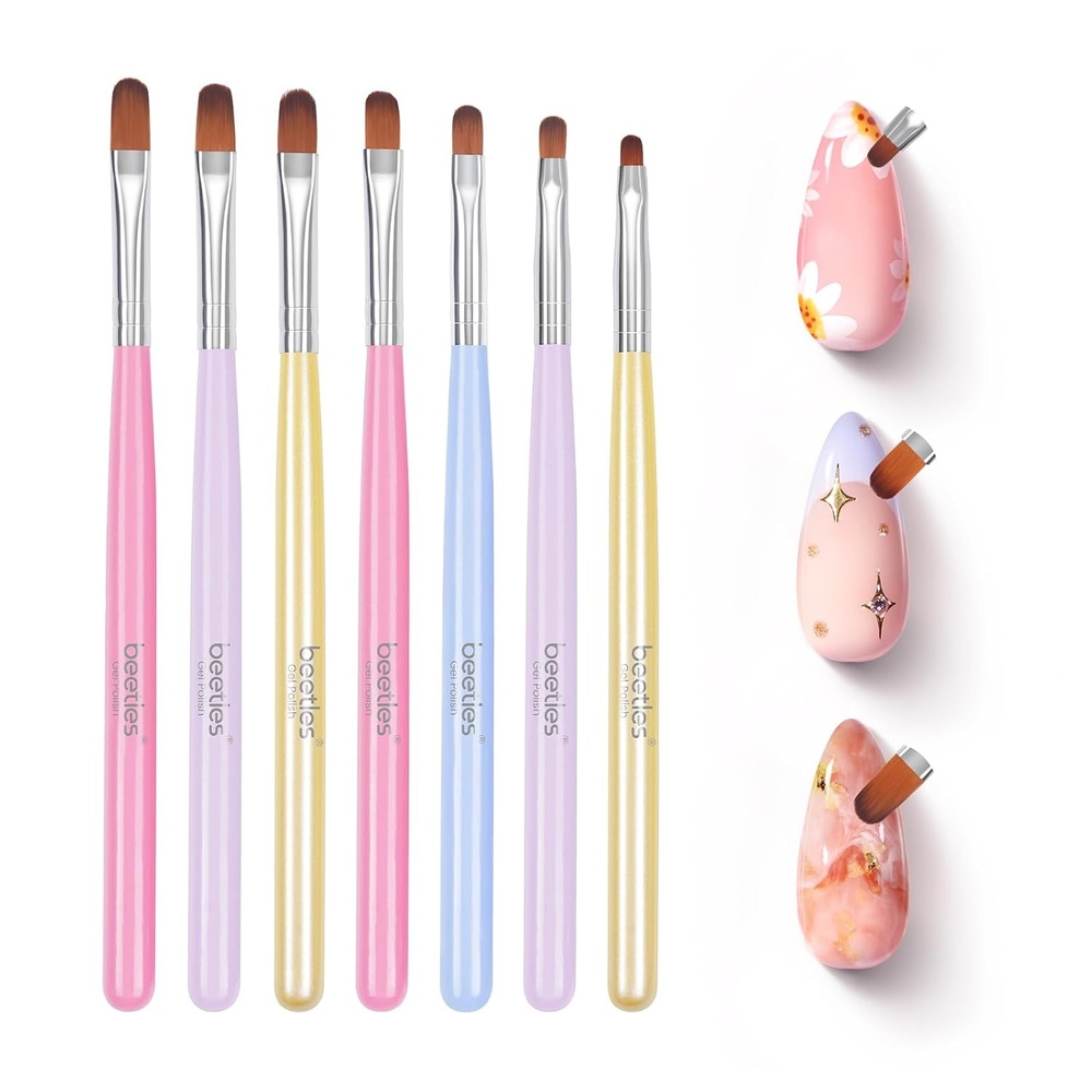 image:imageBeetles Nail Art Brushes Clean Up Brush Gel Polish Nail Art Design Pen Painting Tools Fingernail Brush Nail Cleaning Brush Nail Art Liner Brush and Nail Dotting Pen Salon Diy at Home07pcs Nail Art Brush
