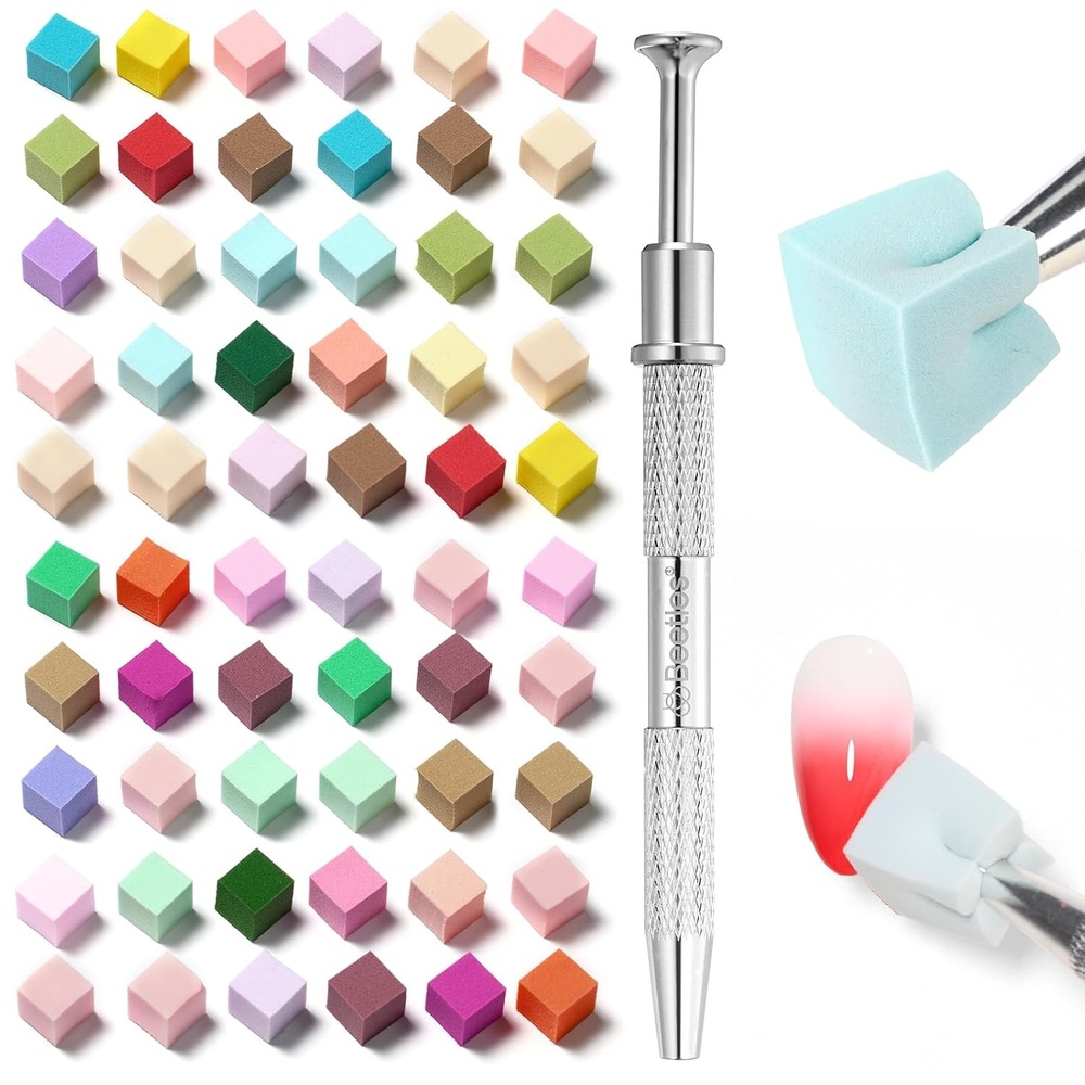 image:imageBeetles Nail Art Pens Brushes 5pcs Nail Art Liner Brushes Set Painting Nail Dotting Drawing Tool Metal Handle for Long Lines Details Fine Sizes 711152025mm Gift for Women88PCS Nail Sponges for Ombre