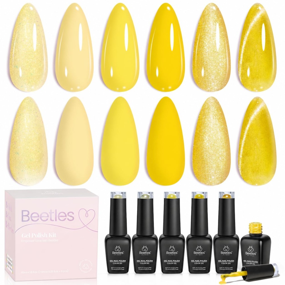 image:imageBeetles Orange Gel Nail Polish Set  Summer Sunset Auras Shimmer Gel Polish 6 Colors Sunrise Tangerine Coral Orange Gel Nail Art Soak Off Uv DIY Salon Manicure Kit Gift for WomenSunshine Lemonade