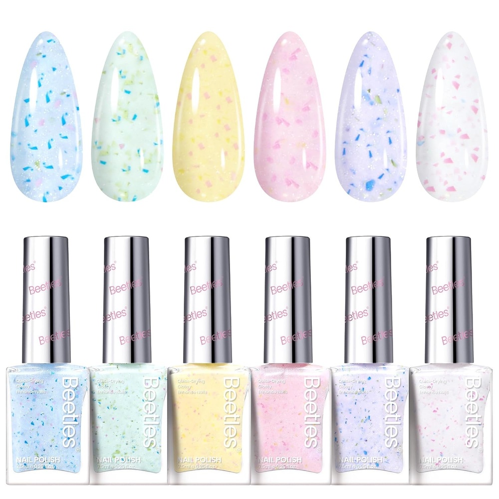 image:imageBeetles Pearl Nail Polish Set Mermaid Glow 6 Colors Shimmer Pearl Pink Purple Quick Dry Nail Polish Long Lasting DIY Manicure Gift for Girls Women Nail Strengthener Polish0Butter Kiss