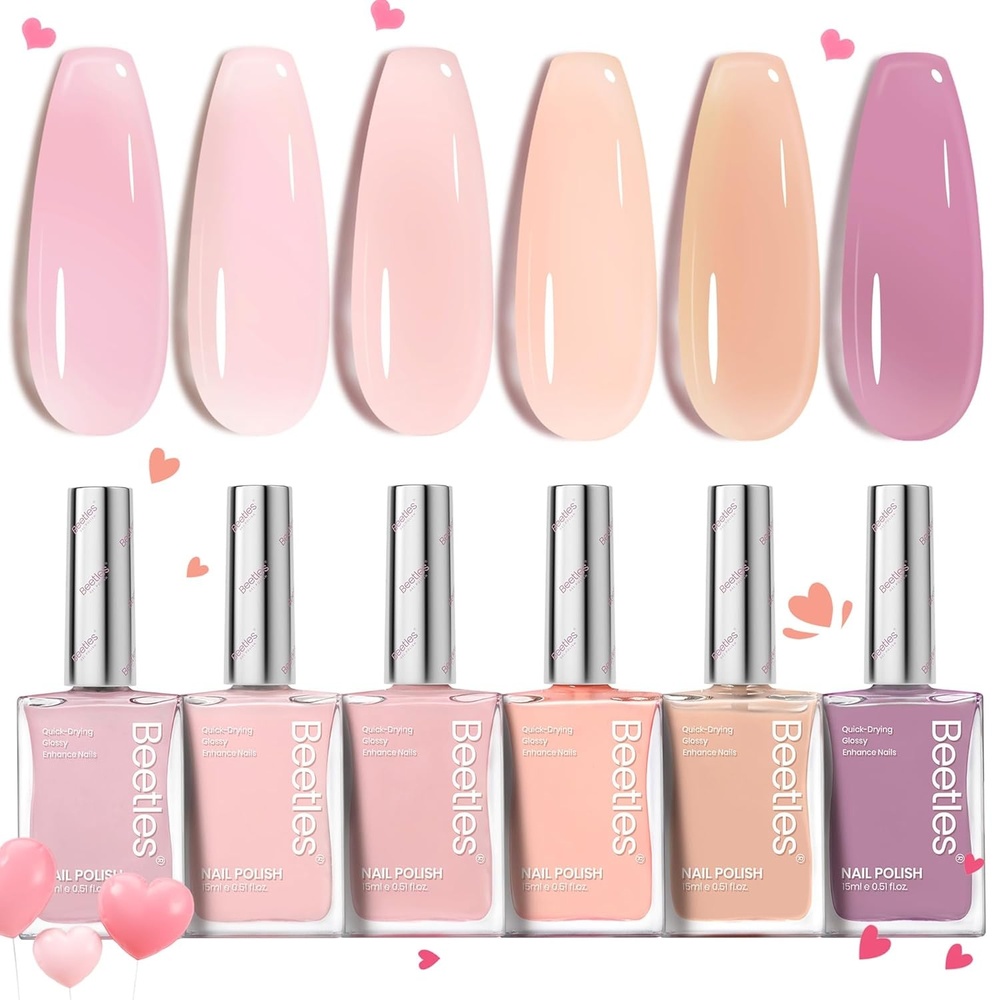 image:imageBeetles Pearl Nail Polish Set Mermaid Glow 6 Colors Shimmer Pearl Pink Purple Quick Dry Nail Polish Long Lasting DIY Manicure Gift for Girls Women Nail Strengthener Polish0Velvet Glow