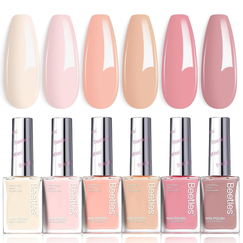 image:imageBeetles Pearl Nail Polish Set Mermaid Glow 6 Colors Shimmer Pearl Pink Purple Quick Dry Nail Polish Long Lasting DIY Manicure Gift for Girls Women Nail Strengthener Polish0Vanilla Cloud