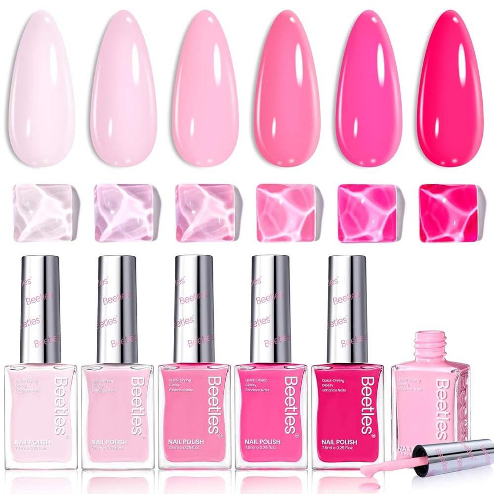 image:imageBeetles Pearl Nail Polish Set Mermaid Glow 6 Colors Shimmer Pearl Pink Purple Quick Dry Nail Polish Long Lasting DIY Manicure Gift for Girls Women Nail Strengthener Polish0 Love in Echo
