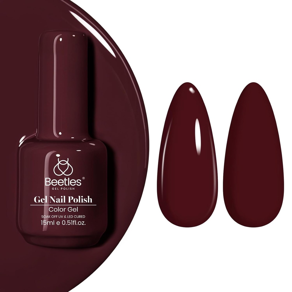 image:imageBeetles Pink Gel Nail Polish 15ml Silk Rosettes Nail Art Soak Off Manicure Salon DIY UV Lamp Cured Gift for WomenC  Creme Red  Blanchett Maroon