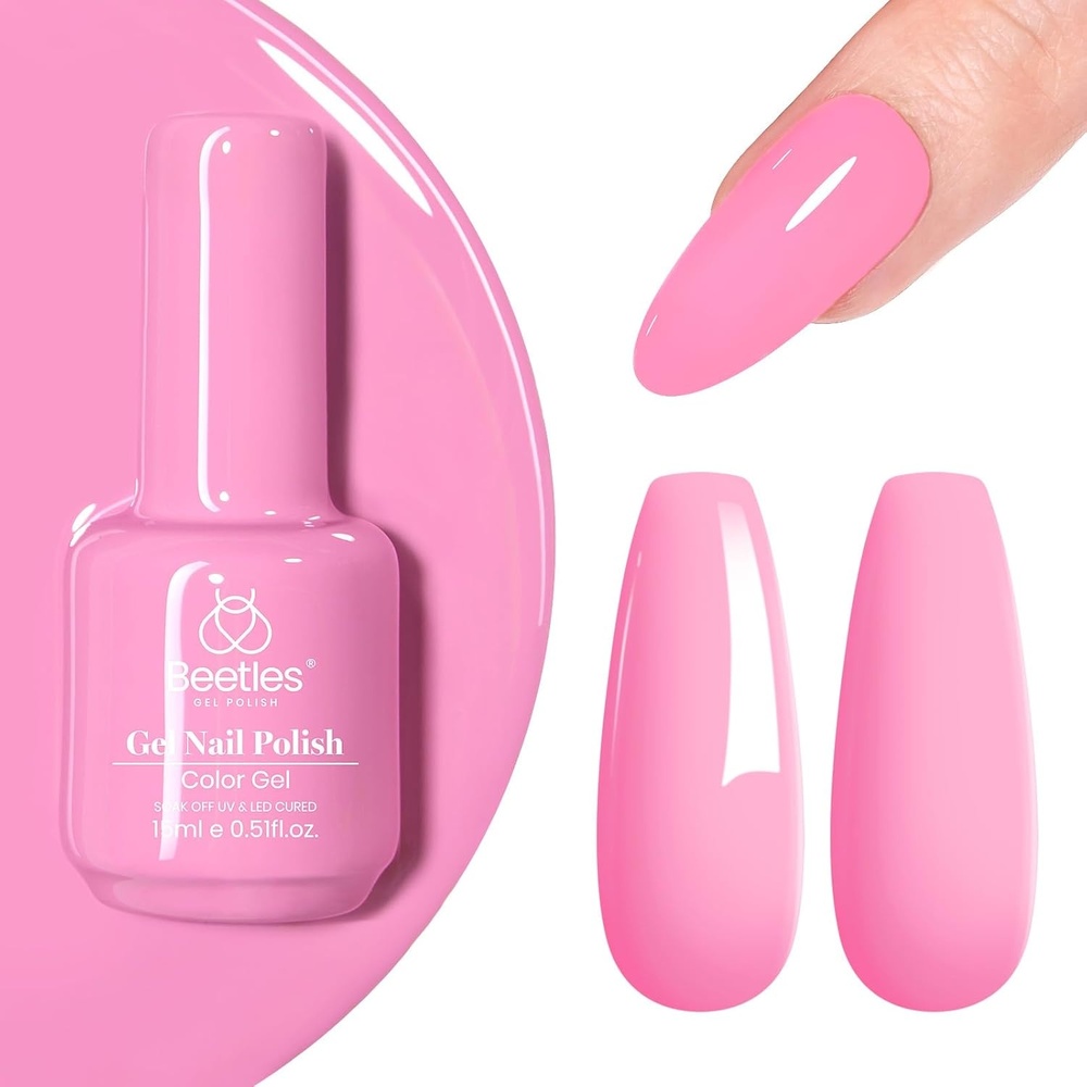 image:imageBeetles Pink Gel Nail Polish 15ml Silk Rosettes Nail Art Soak Off Manicure Salon DIY UV Lamp Cured Gift for WomenLight Pink