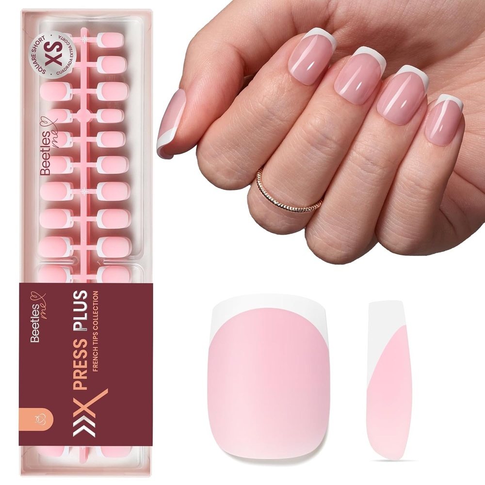 image:imageBeetles Press On Nail KitShort Square French Tip Press On Nails 150Pcs Pink French Nail Tips with Nail Glue amp Remover Builder Top Coat Nail Lamp AllinOne DIY Fake Nails Gift for Women1Ultra Short Square