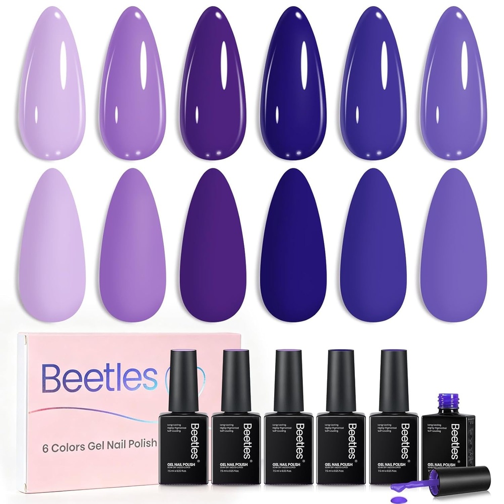 image:imageBeetles Purple Gel Polish Set  Lalic Reverie Collection Purple Blue Summer Colors Gel Trendy Colors Soak Off LED Nail Gel Manicure Kit for DIY at Home SalonLilac Reverie