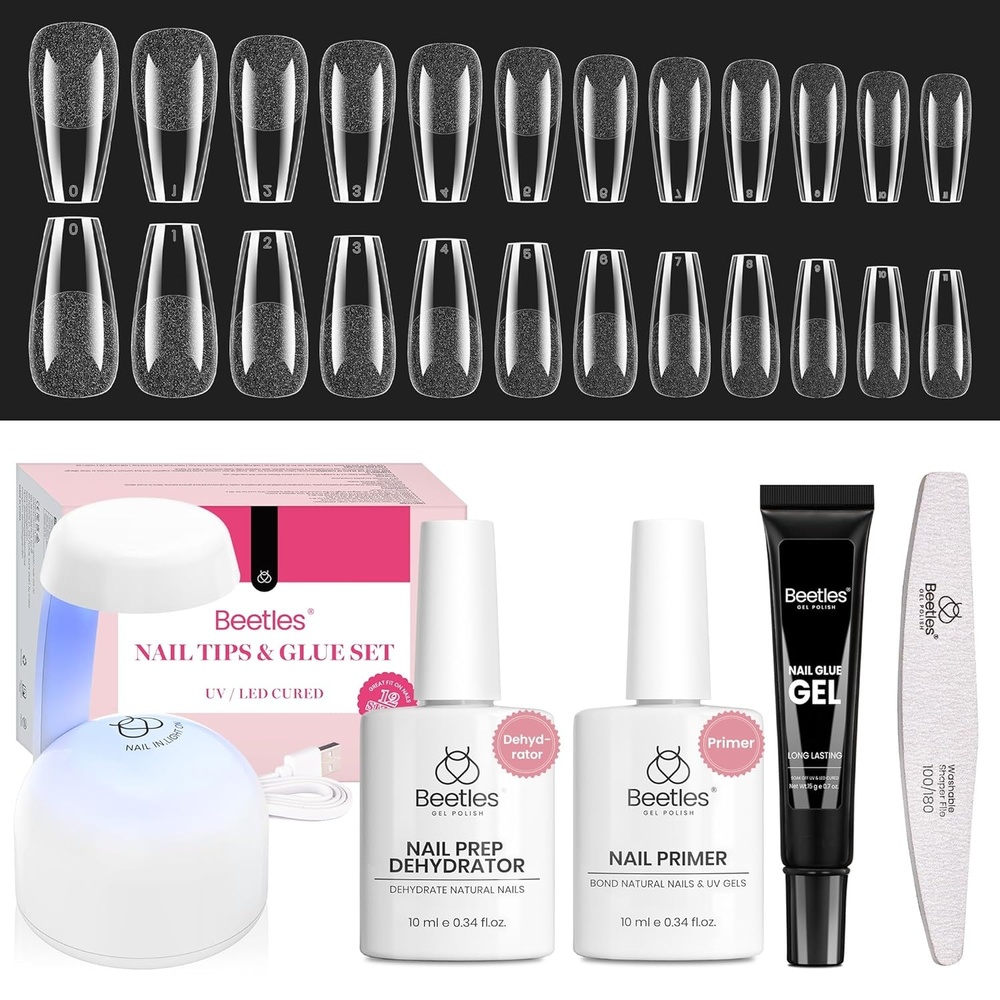 image:imageBeetles Super Strong Nail Glue 10g for Press On Nails No UV Lamp Needed Quick Drying Long Lasting Easy Control Semi Solid Nail Glue for False Acrylic Nails031Coffin Medium 576pcs EtchX Nail Kit
