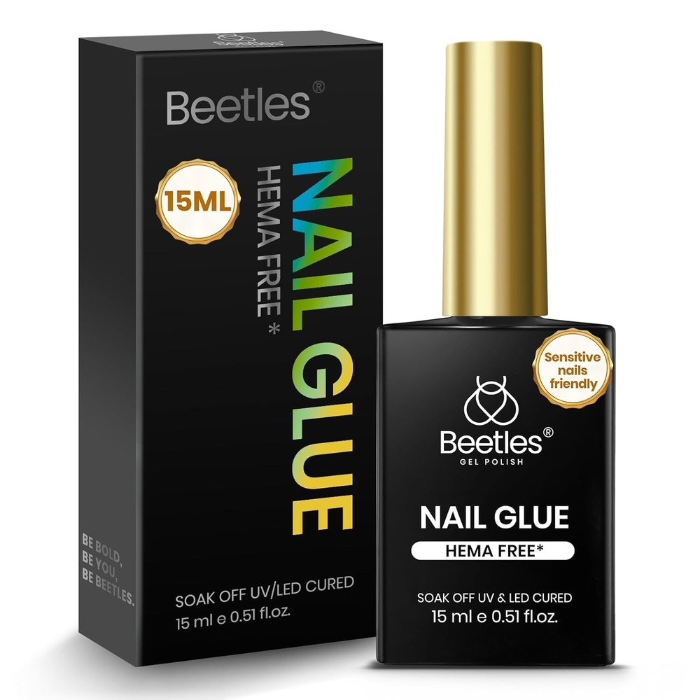 image:imageBeetles Super Strong Nail Glue 10g for Press On Nails No UV Lamp Needed Quick Drying Long Lasting Easy Control Semi Solid Nail Glue for False Acrylic Nails8315ml HEMAFree Nail Glue Gel