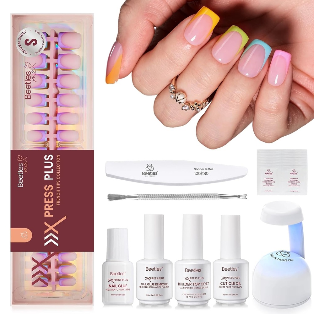 image:imageBeetles Super Strong Nail Glue for Press On Nails No UV Light Needed 2Pcs 10g Quick Drying Semi Solid Nail Glue Strong Hold for False amp Acrylic Nails3S SquareFruity Cake French Kit