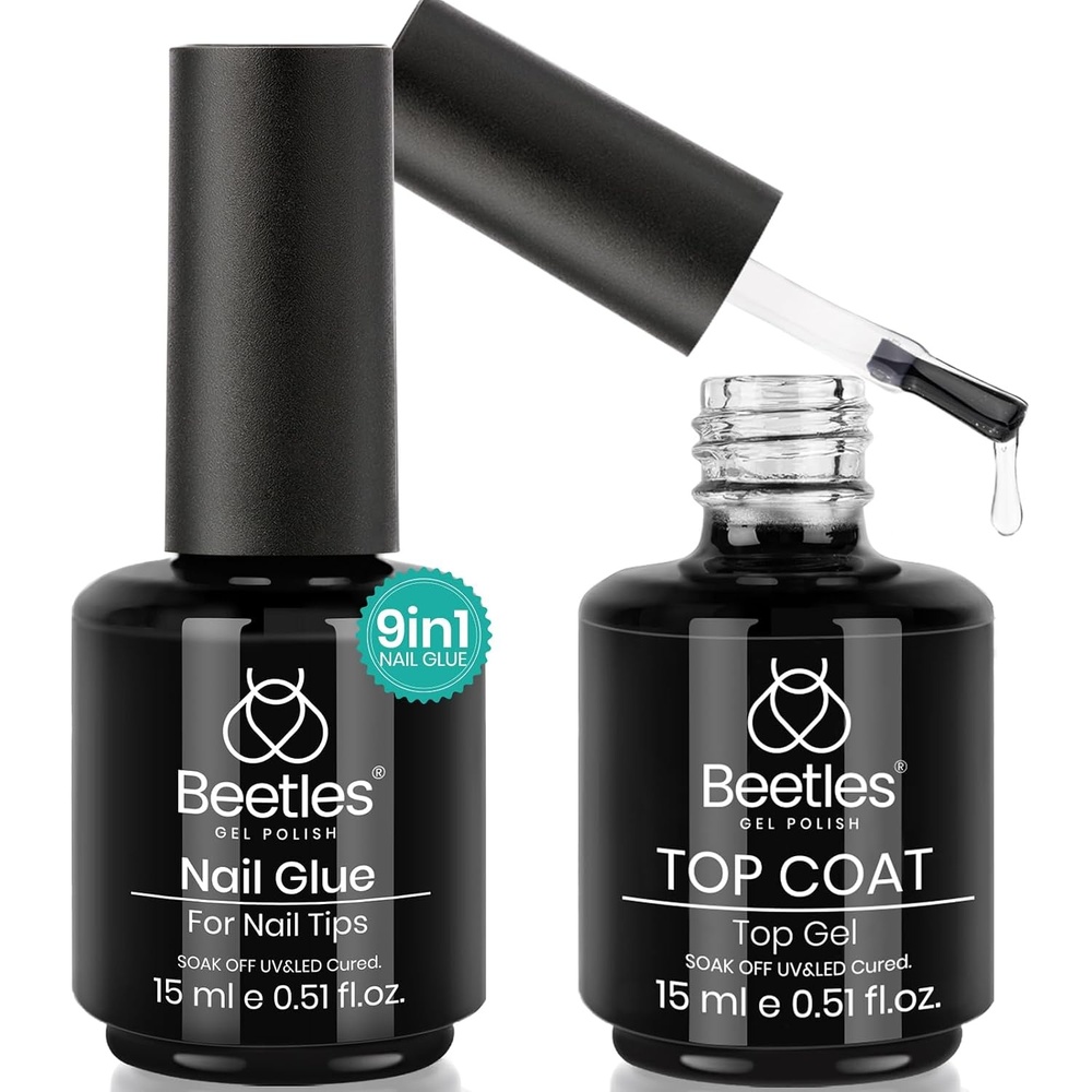 image:imageBeetles Super Strong Nail Glue for Press On Nails No UV Light Needed 2Pcs 10g Quick Drying Semi Solid Nail Glue Strong Hold for False amp Acrylic Nails33Nail Glue and Top Coat